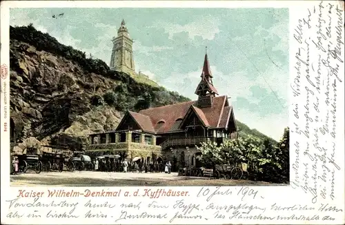 Ak Steinthaleben Kyffhäuserland in Thüringen, Kyffhäuser, Kaiser Wilhelm Denkmal