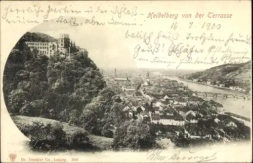 Ak Heidelberg am Neckar, Blick von der Terrasse