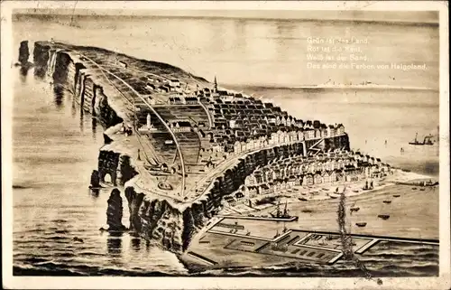 Ak Nordseeinsel Helgoland, Gedicht, Panorama