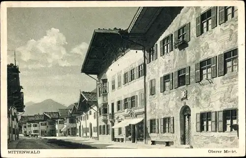 Ak Mittenwald in Oberbayern, Oberer Markt