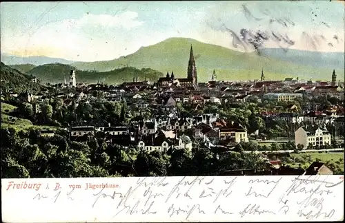 Ak Freiburg im Breisgau, Blick zur Stadt vom Jägerhaus
