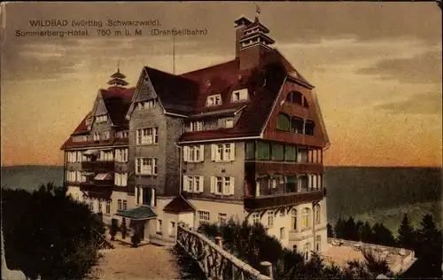 Ak Bad Wildbad Schwarzwald, Sommerberg Hotel, Außenansicht