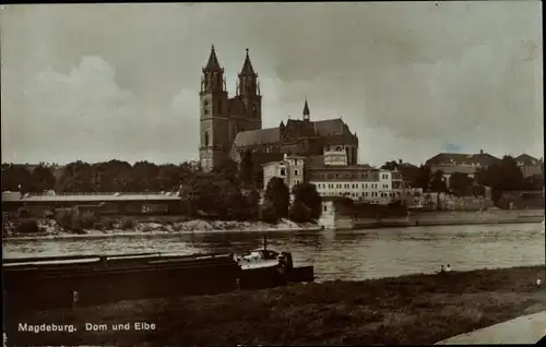 Ak Magdeburg an der Elbe, Dom und Elbe