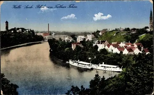 Ak Halle an der Saale, Blick vom Trothaer Felsen