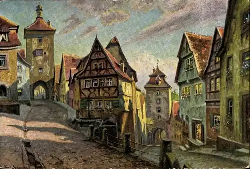 Künstler Ak Sollmann, P., Rothenburg ob der Tauber Mittelfranken, Plönlein