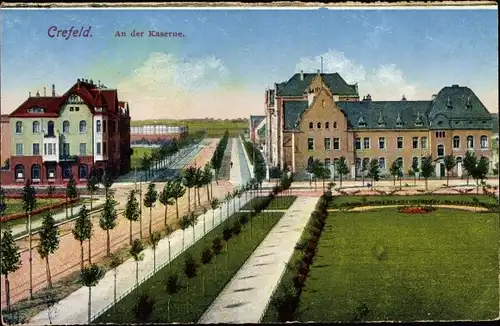 Ak Krefeld am Niederrhein, An der Kaserne