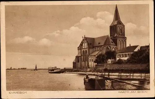 Ak Emmerich am Niederrhein, Partie am Rhein