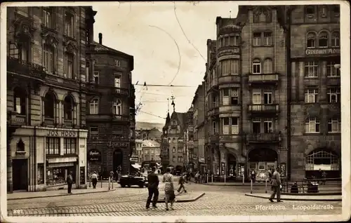 Ak Pforzheim im Schwarzwald, Leopoldstrasse