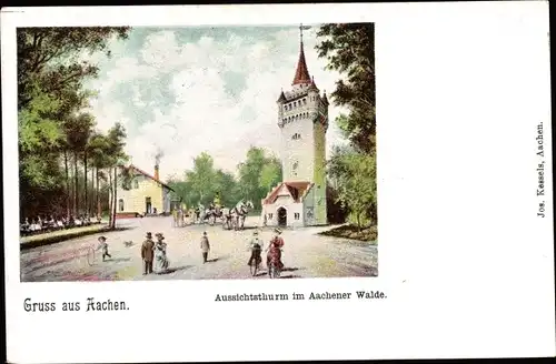Litho Aachen in Nordrhein Westfalen, Aussichtsturm im Aachener Walde