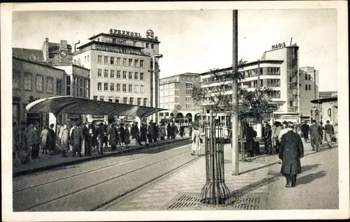 Ak Hannover in Niedersachsen, Am Kröpcke, Straßenbahnhaltestelle