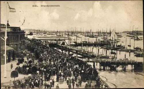 Ak Kiel, Strandpromenade, Hafen