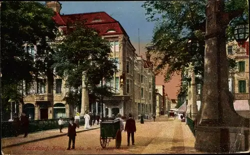 Ak Düsseldorf am Rhein, Königsbrücke mit Grabenstraße