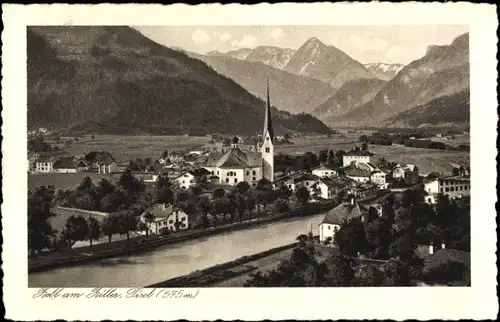 Ak Zell am Ziller in Tirol, Panorama, Kirche