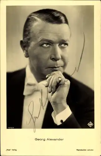 Ak Schauspieler Georg Alexander, Portrait, Ross Verlag 7972 1, Autogramm