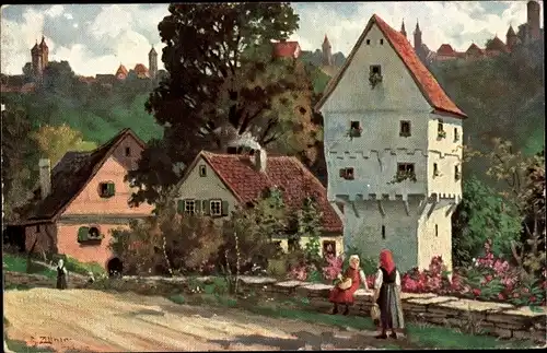 Künstler Ak Zeltner, Philipp, Rothenburg o.T., Topplerschlösschen, Degi Nr. 415