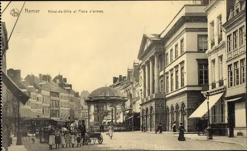 Ak Namur Wallonien, Hotel de Ville et Place d'armes