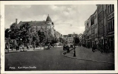 Ak Pirna an der Elbe, Karl Marx Straße