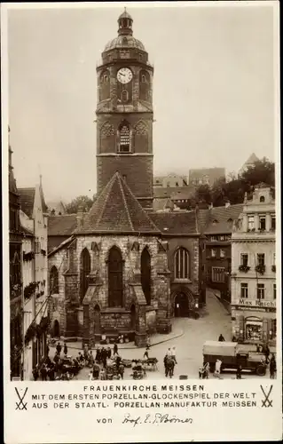 Ak Meißen in Sachsen, Frauenkirche, 1.Porzellanglockenspiel der Welt