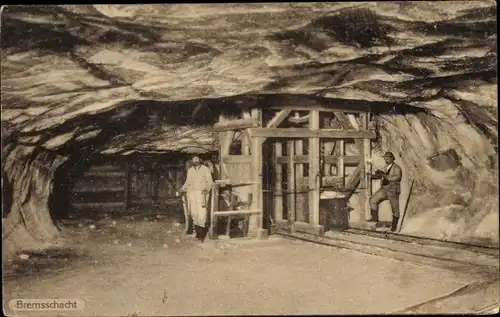 Ak Staßfurt im Salzlandkreis, Bremsschacht, Bergbau