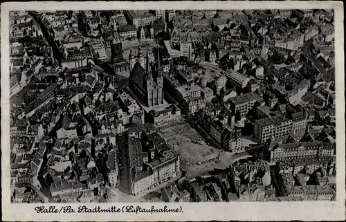 Ak Halle an der Saale, Stadtmitte, Luftbild