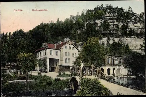 Ak Oybin in der Oberlausitz, Kurhausgarten