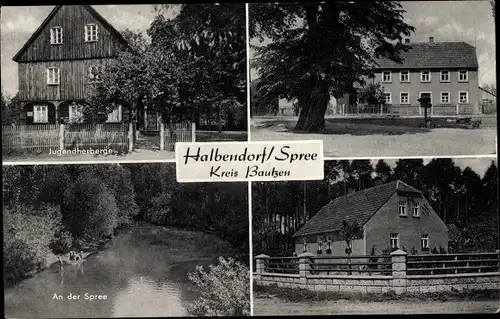 Ak Halbendorf Neudorf an der Spree Malschwitz Oberlausitz, Jugendherberge, An der Spree