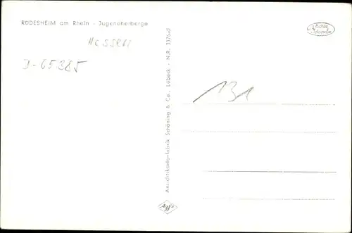 Ak Rüdesheim am Rhein, Jugendherberge