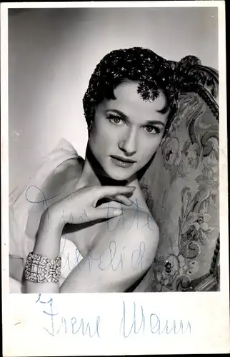 Ak Schauspielerin Irene Mann, Portrait, Autogramm