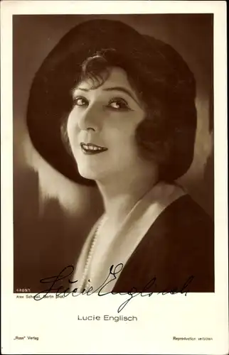 Ak Schauspielerin Lucie Englisch, Portrait, Autogramm