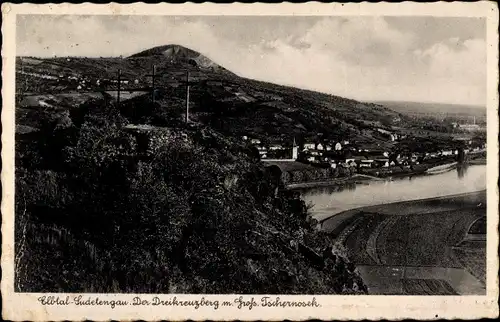 Ak Velké Žernoseky Groß Czernosek Tschernosek Region Aussig, Dreikreuzberg