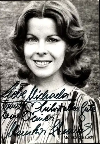 Ak Schauspielerin Monika Strauch, Portrait, Autogramm