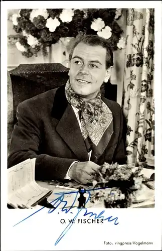Ak Schauspieler O. W. Fischer, Portrait, Autogramm