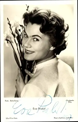 Ak Schauspielerin Eva Probst, Portrait, Autogramm