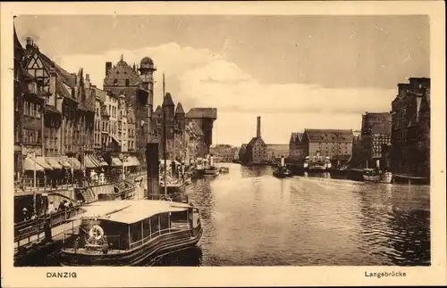 Ak Gdańsk Danzig, Langebrücke