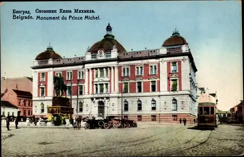 Ak Beograd Belgrad Serbien, Monument du Prince Michel
