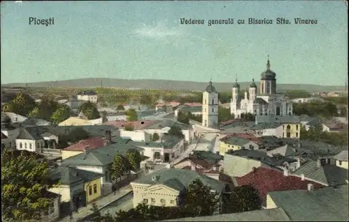 Ak Ploesti Ploiești Rumänien, Biserica Sfânta Vinerea, Panorama