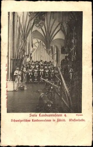 Ak Zürich Stadt Schweiz, Landesmuseum, Waffenhalle