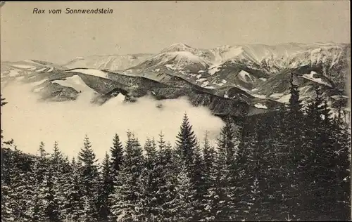 Ak Bergmassiv Rax Niederösterreich, Blick vom Sonnwendstein
