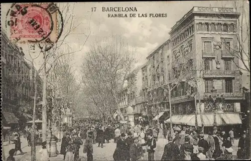 Ak Barcelona Katalonien Spanien, Rambla de las Flores