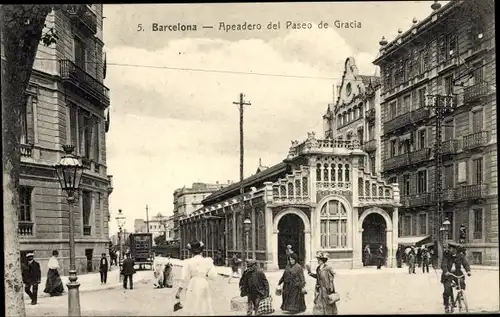 Ak Barcelona Katalonien Spanien, Apeadero del Paseo de Gracia