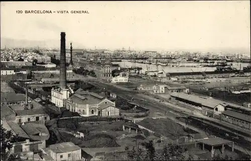 Ak Barcelona Katalonien Spanien, Gesamtansicht
