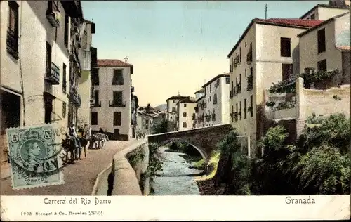 Ak Granada Andalusien Spanien, Carrera del Rio Darro