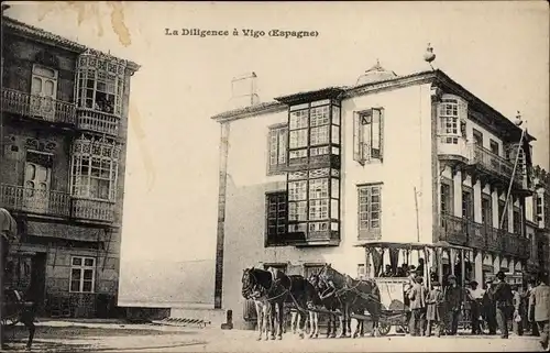 Ak Vigo Galicien Spanien, La Diligence, Kutsche