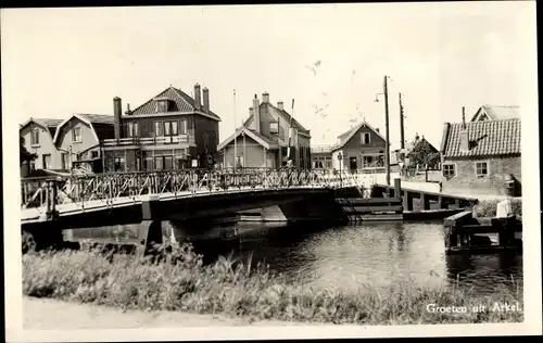 Ak Arkel Molenlanden Südholland, Ortsansicht, Brücke, Häuser