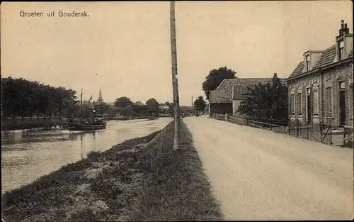 Ak Gouderak Südholland, Straße, Fluss, Boot