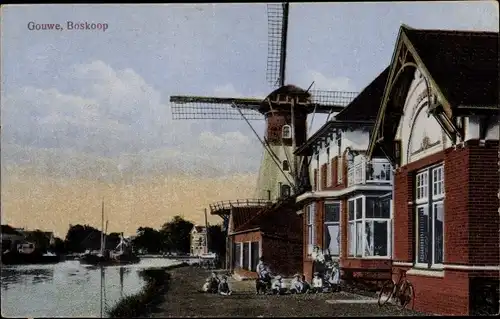 Ak Boskoop Alphen aan den Rijn Südholland Niederlande, Gouwe, Molen