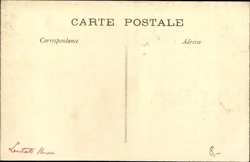 Ak Paris Rome 1911, Appareil Morane pilote par Frey faisant son plein d'Automobiline, Flugzeug