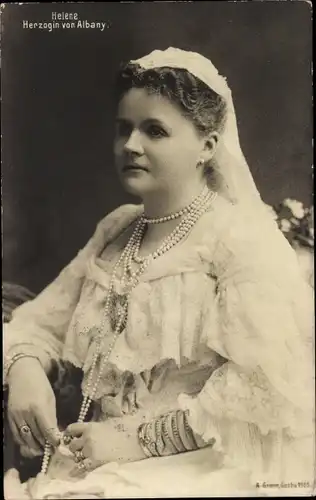 Ak Helene zu Waldeck und Pyrmont, Herzogin von Albany, Portrait