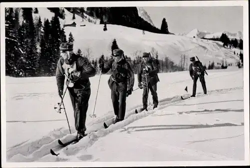 Sammelbild Olympia 1936, Schwedische Ski Patrouille, Garmisch Partenkirchen