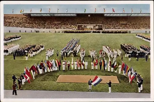 Sammelbild Olympia 1936, Olympische Spiele Amsterdam 1928, Harry Denis, Olympischer Eid